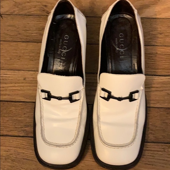 gucci white moccasins
